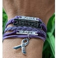 thumbnail image 4 of Cancer Awareness Purple Ribbon Bracelet, Pancreatic Cancer Bracelet, Awareness Bracelet, Survivor Gift for Women, 4 of 5