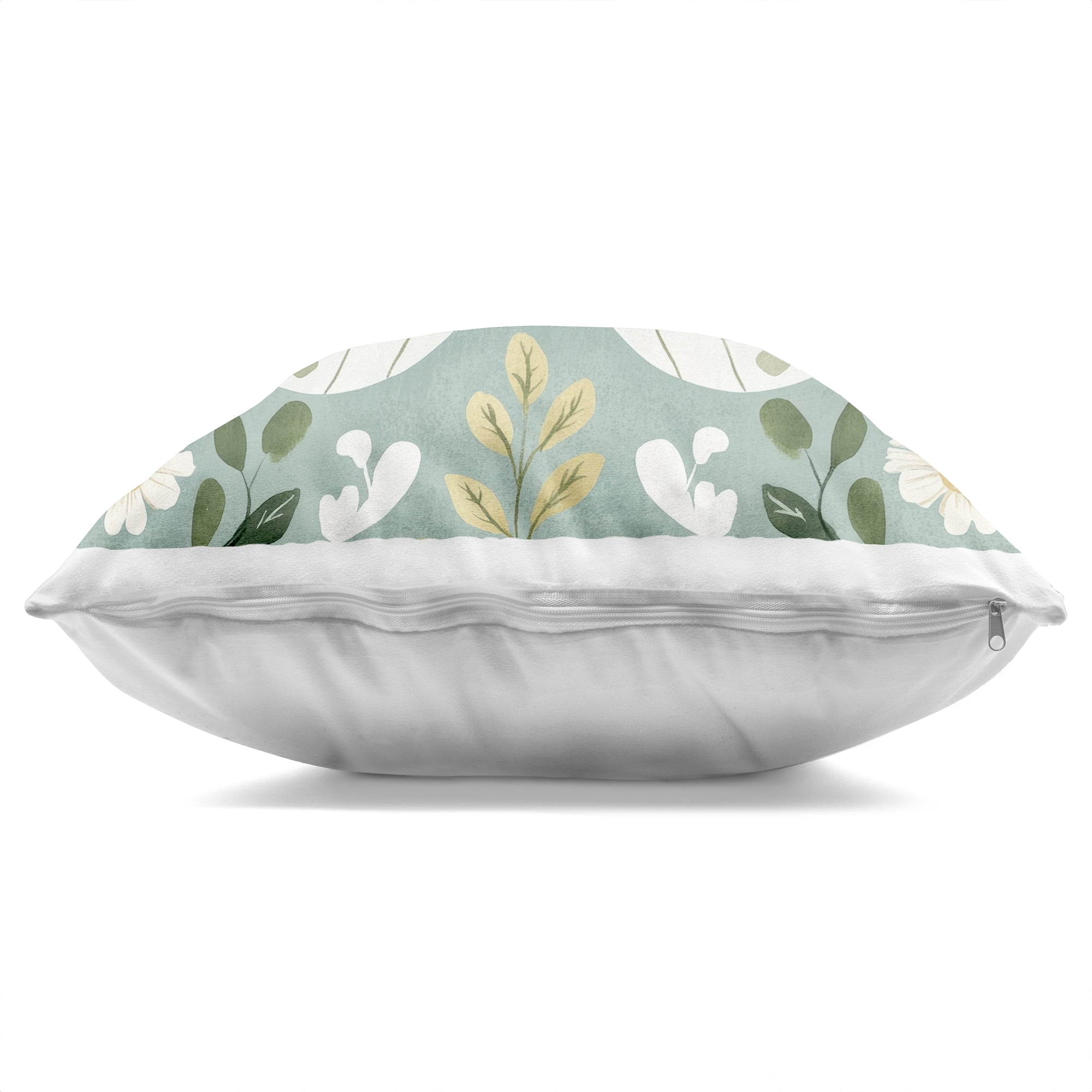 Stupell Industries Teal Butterfly Garden with Daisies Decorative Printed Throw Pillow, design by Petal Prints Design, 18 x 7 x 18
