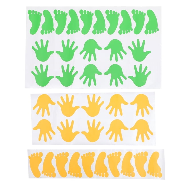 20 pares de pegatinas adhesivas estampadas a mano Sigina de piso Footprint Decal de pared para guardería aula
