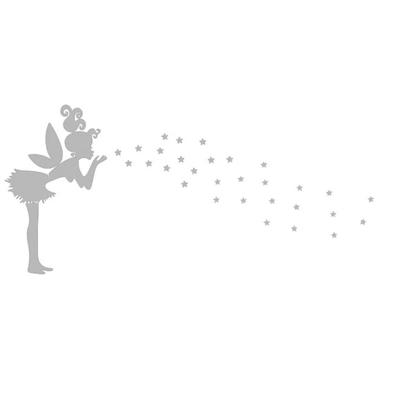 Magical Star Blower: Acrylic Fairy Wall Art With A Mirror Effect, Expanding Space Perception For Kids Room Decoration, Environmentally Friendly Home Accents (Shape: Fairy Blowing Stars)