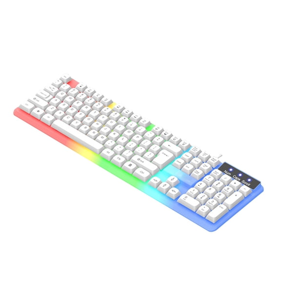 Tdxkok Back to School Supplies,RGB Floating Mechanical Feel Gaming Keyboard and Mouse Set-Wired Luminous Multi-Color Computer Combo