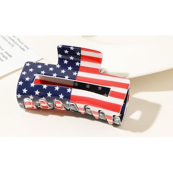 Pinza de pelo patriótica roja, blanca y azul para el 4 de julio, accesorio para el día de la independencia patriótica, accesorio para el pelo de la bandera americana para mujeres, clips y pasadores