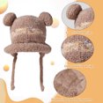thumbnail image 3 of Gorro peruano de invierno para mujer, con orejeras, gorro de esquí y nieve de sherpa, forro polar de punto, bonito gorro de punto, 3 of 5