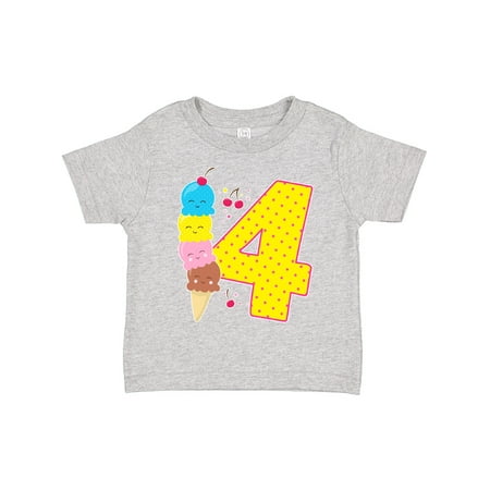 

Inktastic Ice Cream Fourth Birthday Pink Gift Toddler Boy or Toddler Girl T-Shirt