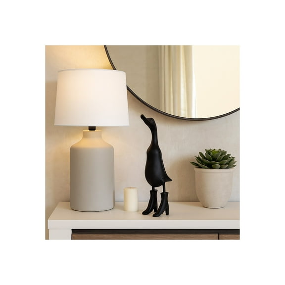 Unique Duck in Rainboots Figurine for Home and Living Room Decor - Decorative Ornament Sculpture Perfect for Bathroom, Office, Room, and Shelf Decor - Stylish Coffee Table Decor Statues - 20", Black