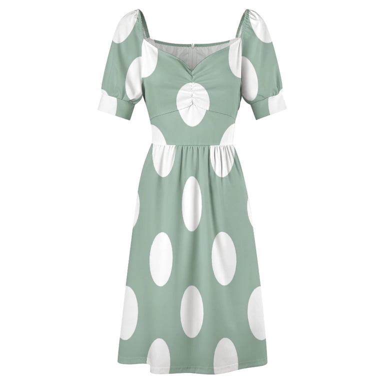 Large WHITE and MUTED GREEN POLKA DOTS Sleeveless Dress Dance dresses women's evening dresses chic and elegant evening dress - Walmart.com Large WHITE and MUTED GREEN POLKA DOTS Sleeveless Dress Dance dresses women's evening dresses chic and elegant evening dress - Walmart.com