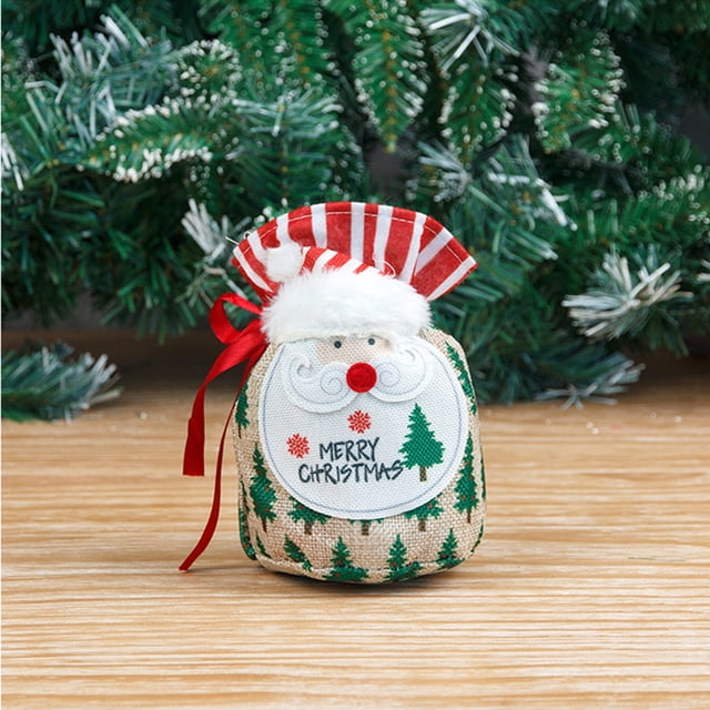 Candy Storage Gift Bag, Santa Snowman Christmas Eve Apples Bag, Foldable Portable Storage Bag, Large Capacity for Holiday Decor, Durable Fabric Material, for Bedroom Home Decor