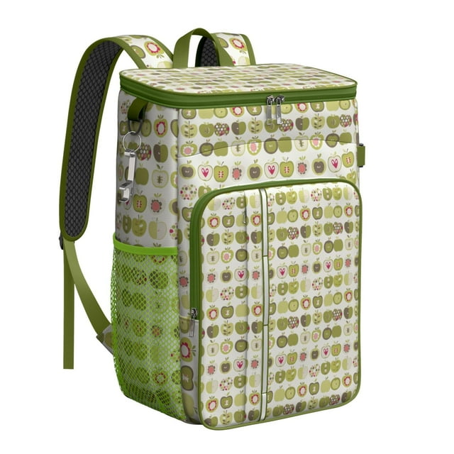 Bright Lemon Print Insulated Backpack Cooler, Leakproof Lunch Bag for Tropical Getaways and Road Trips