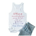 thumbnail image 2 of Camiseta sin mangas con estampado de letras para mujer, ideal para el verano: camiseta informal de cuello redondo con ajuste en el pecho, ideal para el día a día, 2 of 5