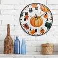 thumbnail image 3 of Yayeee Wall Clock Battery Operated 9.5" Silent Quartz Non-Ticking for Living Room Decor, Pumpkins Pattern, 3 of 8
