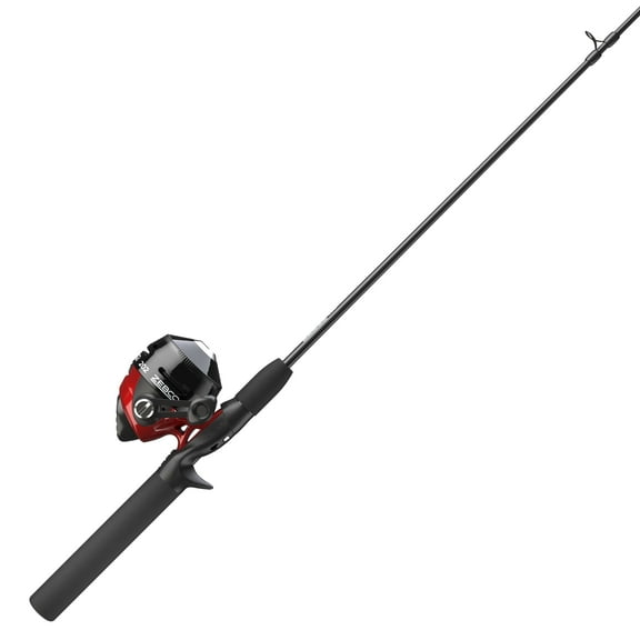 Zebco 202 Spincast Reel and Fishing Rod Combo, 5-Foot 6-Inch 2-Piece Rod, Right-Hand Retrieve, Black/Red