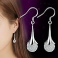 thumbnail image 4 of Flmtop Crochet Boucles d'Oreilles Attrayant Anti-Rouille Femmes Trompette Fleur Longue Oreille Dangle pour Sortir Ensemble Parti, 4 of 7