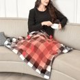 thumbnail image 2 of SURJDE USB Heated Blanket, Wearable Heated Shawl, Black and White Check, Portable, Washable, 8 Heating Zones, 2 of 7