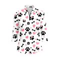 thumbnail image 4 of HCYSFG Womens Paw Heart Print Polo Shirt Collared 3/4 Sleeve Quarter Zip Golf Blouse Bone Detail Curved Hem Casual Sports Top, 4 of 6