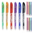 thumbnail image 3 of 1 Set 6 Erasable Gel Pens With 24 Ink Refills Erasable Gel Pens Plastic For Classroom Office Desk Yellow, 3 of 5
