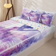 thumbnail image 3 of Castle Fairy Dreamy Ballet Girl Zipper Full Size Comforter Sets with Fitted Sheet and 2 Pillowcases,Watercolor Floral Pattern Zipper Bedding Set,Pink Purple,Grey Reversible,4pcs, 3 of 6