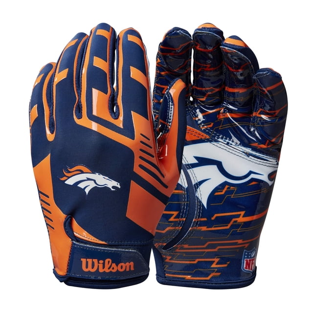 Guantes de fútbol americano Wilson NFL Stretch Fit Youth Denver Broncos