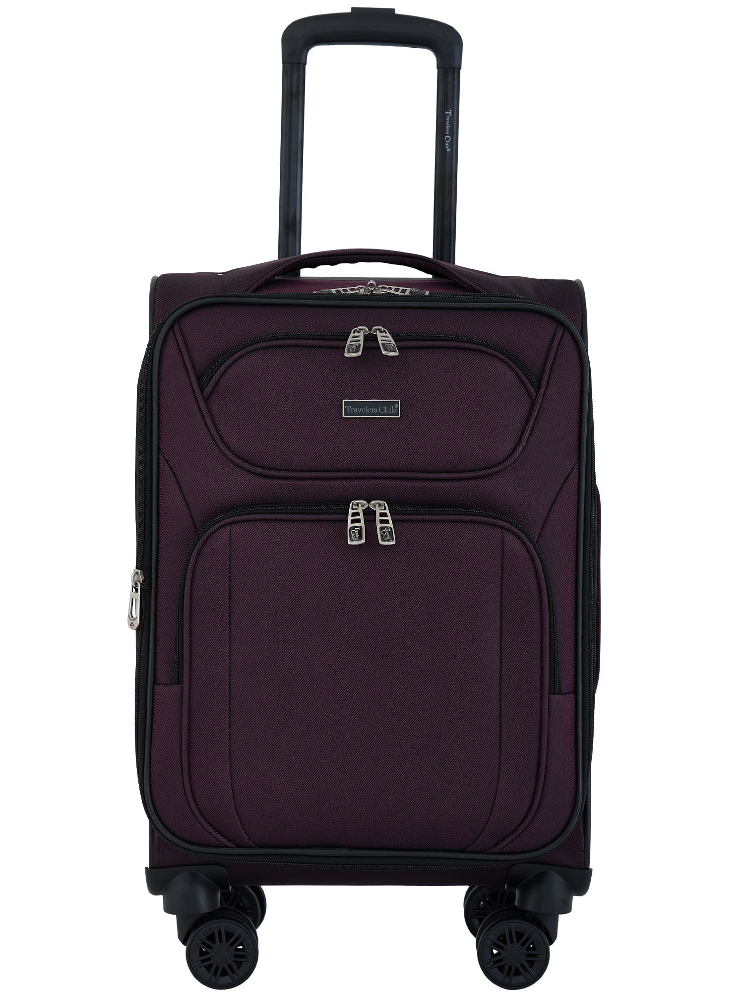 Travelers Club 3-Piece Rolling Soft side Travel Luggage Set - Mauve Wine Red