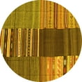 thumbnail image 1 of Ahgly Company Indoor Round Southwestern Yellow Country Area Rugs, 4' Round, 1 of 4
