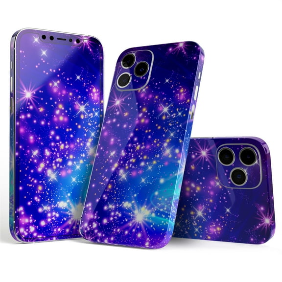 DesignSkinz Glowing Pink & Blue Starry Orbit Full-Body Skin Decal Wrap Cover for iPhone 16