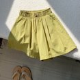 thumbnail image 5 of Wide Leg Linen Shorts for Girls Elastic High Waisted Pleated Casual Loose Bermuda Shorts, 5 of 7