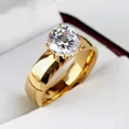 thumbnail image 3 of 14k Yellow Gold Plated 2 Ct Round Cut Lab Created Diamond Solitaire Wedding Ring, 3 of 4