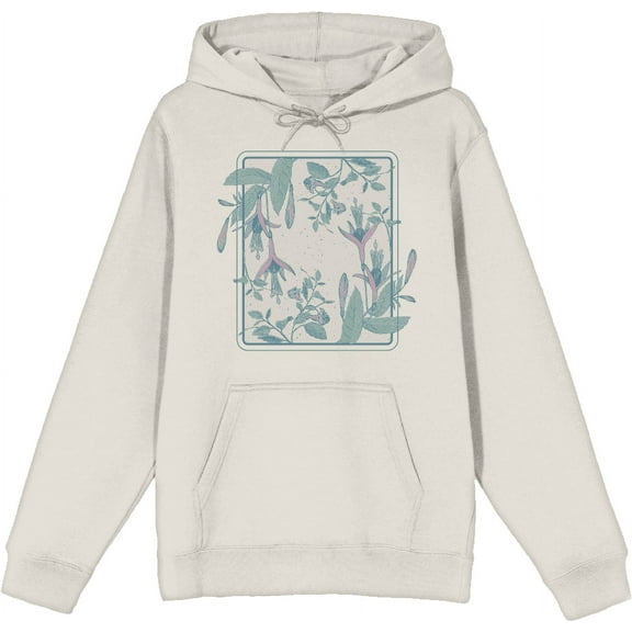 Fuschia Flowers Adult Sand Long Sleeve Hoodie-Medium