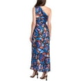 thumbnail image 3 of Milly womens  Estelle Satin Plated Midi Dress, 4, Blue, 3 of 4