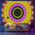 thumbnail image 2 of Tapiz de pared con diseño de mandala fluorescente, 150 x 150 cm, microtela, fibra, 2 of 2