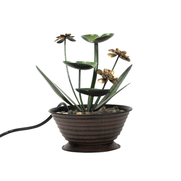 Foreside Home Garden Lily Pad Indoor Water Fountain With Pump Walmart Com Walmart Com