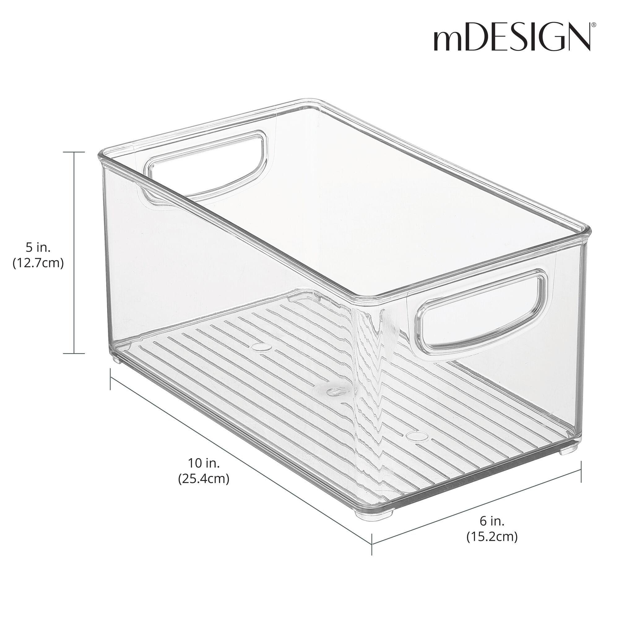  mDesign Plastic Stackable Kitchen Pantry Cabinet, Food Storage  Bin Box with Handles, Lid - Organizer for Packets, Jars, Snacks, Pasta - 4  Pack - Clear/Bamboo Lid: Home & Kitchen