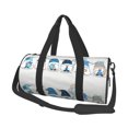 thumbnail image 2 of Xecao Snow Gnome for Winter print Round Travel Duffel Bag is a foldable gym bag with an inner pocket, perfect for travel sports, 2 of 8