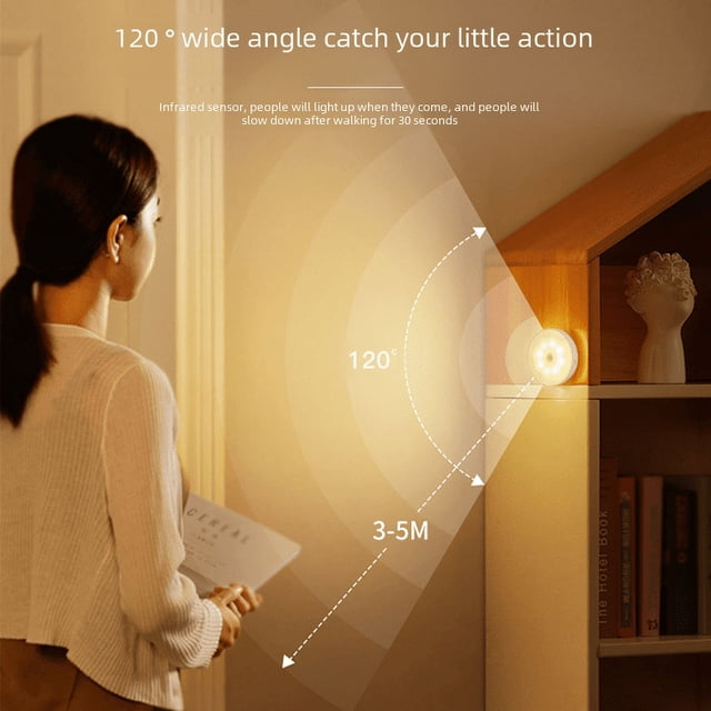 Lámpara de noche inteligente de inducción infrarroja humana, luz LED inalámbrica con carga magnética, lámpara de mesa pequeña para dormitorio