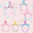 thumbnail image 4 of Diademas de unicornio URSKYTOUS para fiesta de cumpleaños de niñas, 18 unidades, 4 of 9