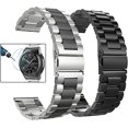 thumbnail image 1 of Correas para Samsung Gear S2/Gear Sport de 20 mm, paquete de 2, correas de acero inoxidable de metal macizo para negocios, color plateado/negro+negro, 1 of 5