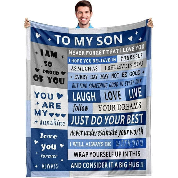 Gifts for Son Gifts from Mom Dad Adult Son Gift Ideas to My Son Blanket Inspirational Birthday Gifts for Son Christmas Stocking Gift for Son Valentines Weeding Graduation Gifts for Son 50"×60