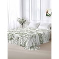 thumbnail image 5 of Boho Sage Green Floral Full Size Flat Sheet, Wrinkleproof & Fadeproof Cooling Flat Bed Sheet Only, Vintage Farmhouse Paisley Plant Breathable Soft Bedding Top Sheets 81 x 96 Inches, 5 of 8