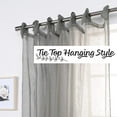 thumbnail image 2 of Quality Home Sheer Linen Look Romantic Tie Top Curtains, 2 of 4