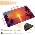 Dark Palm Trees Doormat, Colorful Tropical Ocean Indoor Outdoor
