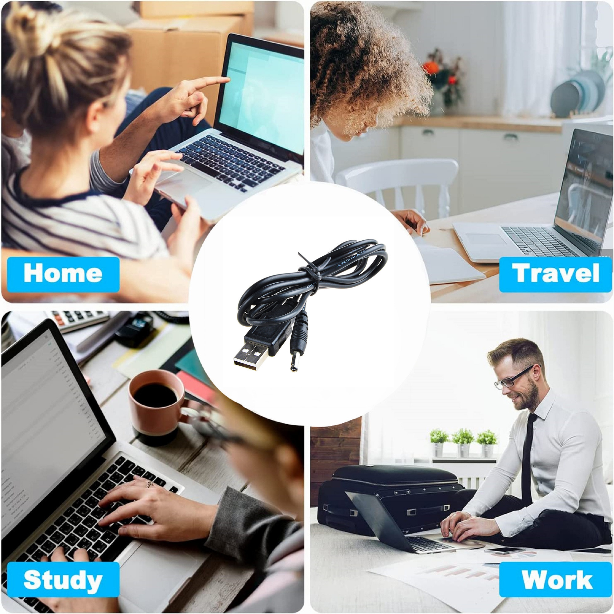 ABLEGRID USB Charger Cord For Fairywill Sonic Electric Toothbrushes – Fits FW-507, FW-917, SG-508