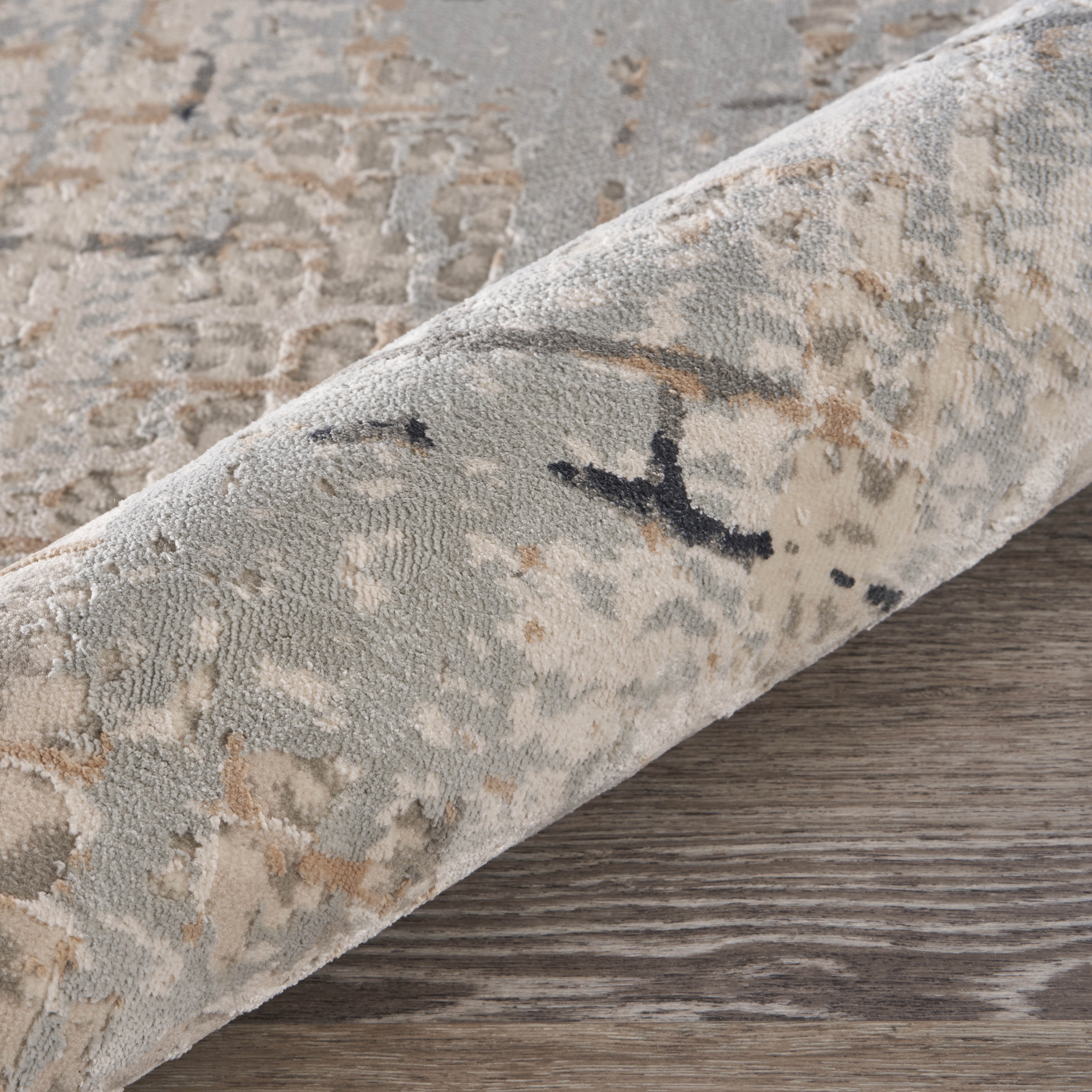 LR Home Imara Gian Cream/Taupe Transitional Geometric Polyester Area Rug, 1'10" x 3'