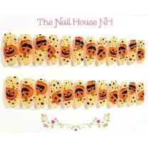Jack Attack Glossy Medium Square Press On Nails - 24 Pieces - Artificial Nail Kit - Halloween Nails