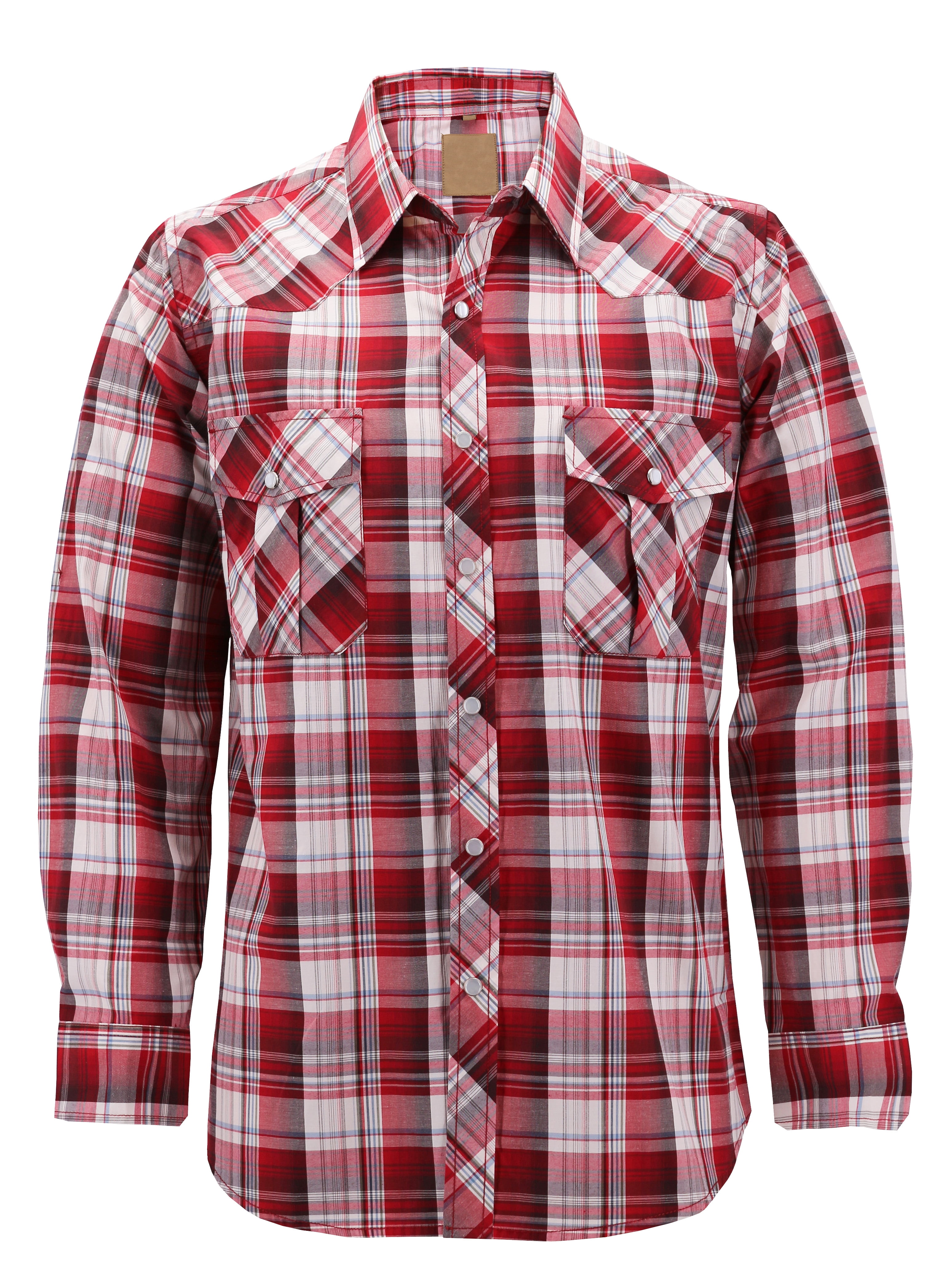 VKWEAR Men’s Western Pearl Snap Button Down Casual Long Sleeve Plaid