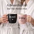 thumbnail image 5 of Triple Gifffted Hubby and Wifey Coffee Mugs Set, Mr and Mrs Couples Gift for Wedding, Anniversary, Engagement, Valentines, Christmas Day, His Hers Present for Husband Wife, Newlyweds, 13oz Ceramic, 5 of 5