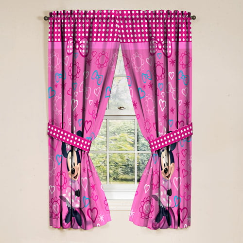 Disney Junior Minnie Mouse 63/" Window Panels Set 2 Curtains Pink Being Me for sale online