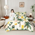 thumbnail image 4 of Manfei Tropical Floral Fruit 3 Pieces Queen Comforter Set for Kids Teens,Palm Tree Ultra Soft Bedding Sets,Vintage Aesthetics Bedding Comforter Set Breathable,Geometric Plaid Room Decor,Reversible, 4 of 8