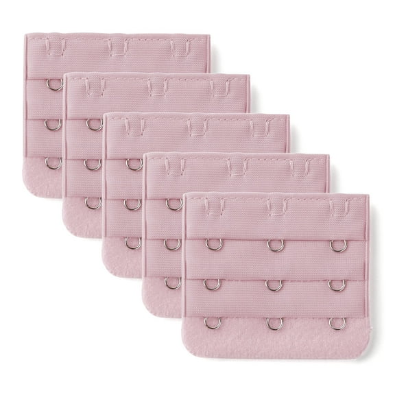 INSPIRE CHIC Women's 3 Hook 3 Row Bra Extenders Stretchy Bra Strap Buckle Hooks Bra Band Flamingo 5