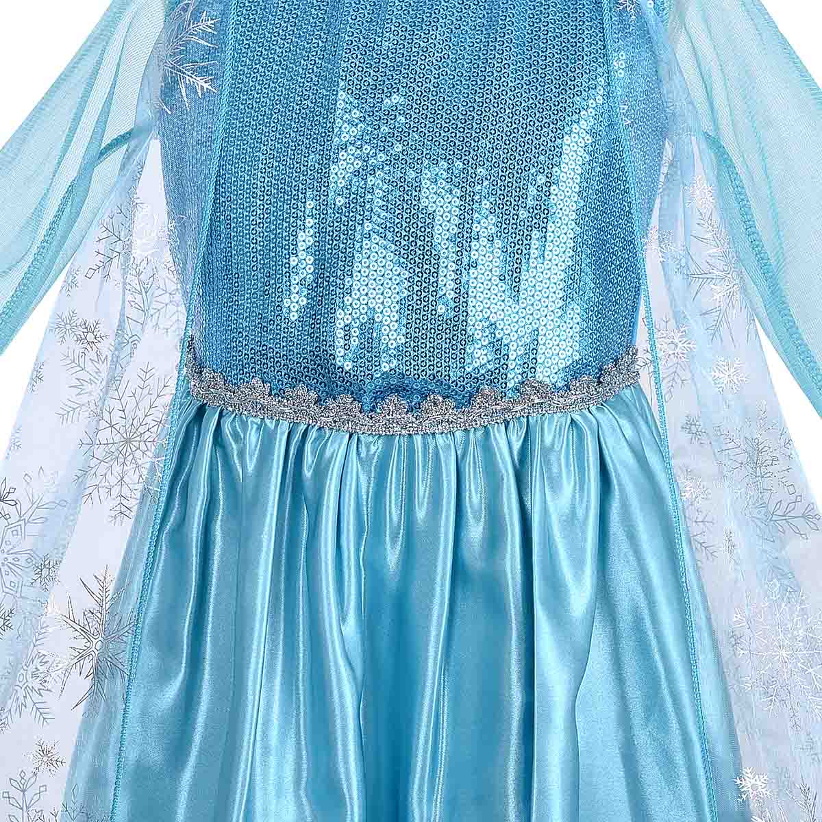 YOSICIL Robe de princesse Elsa pour femme, costume de Reine des Neiges, pour fête de Noël, cosplay, Halloween, carnaval, fête, taille S à 2XL, bleue, taille 2XL