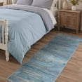 thumbnail image 3 of KUETH 2.5x8 Machine Washable Flat Pile Runner Rug with Grip Backing, Modern Abstract Dusty Blue Carpet Runner for Kitchen Hallway and Bedroom, 3 of 12