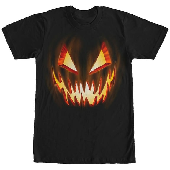 Men's Lost Gods Halloween Evil Pumpkin Face Graphic Tee Black Large
